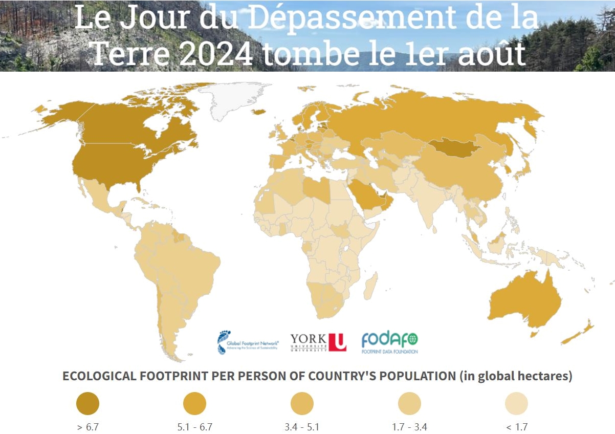 Le jour du dépassement de la Terre est aujourd’hui 1er août 2024.